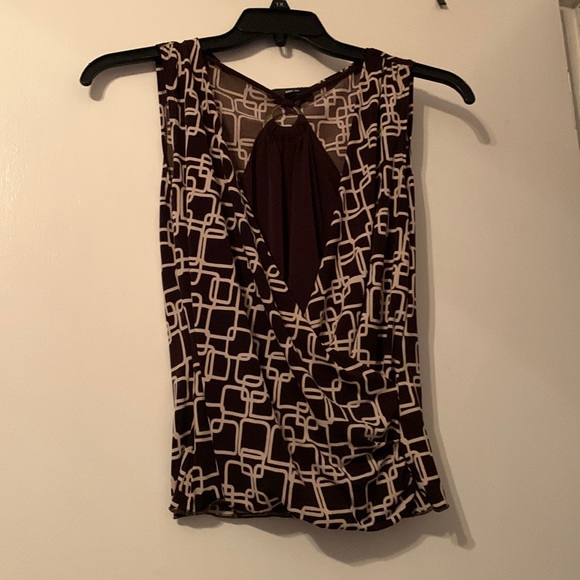 BCX tan and brown halter style top - Picture 1 of 7